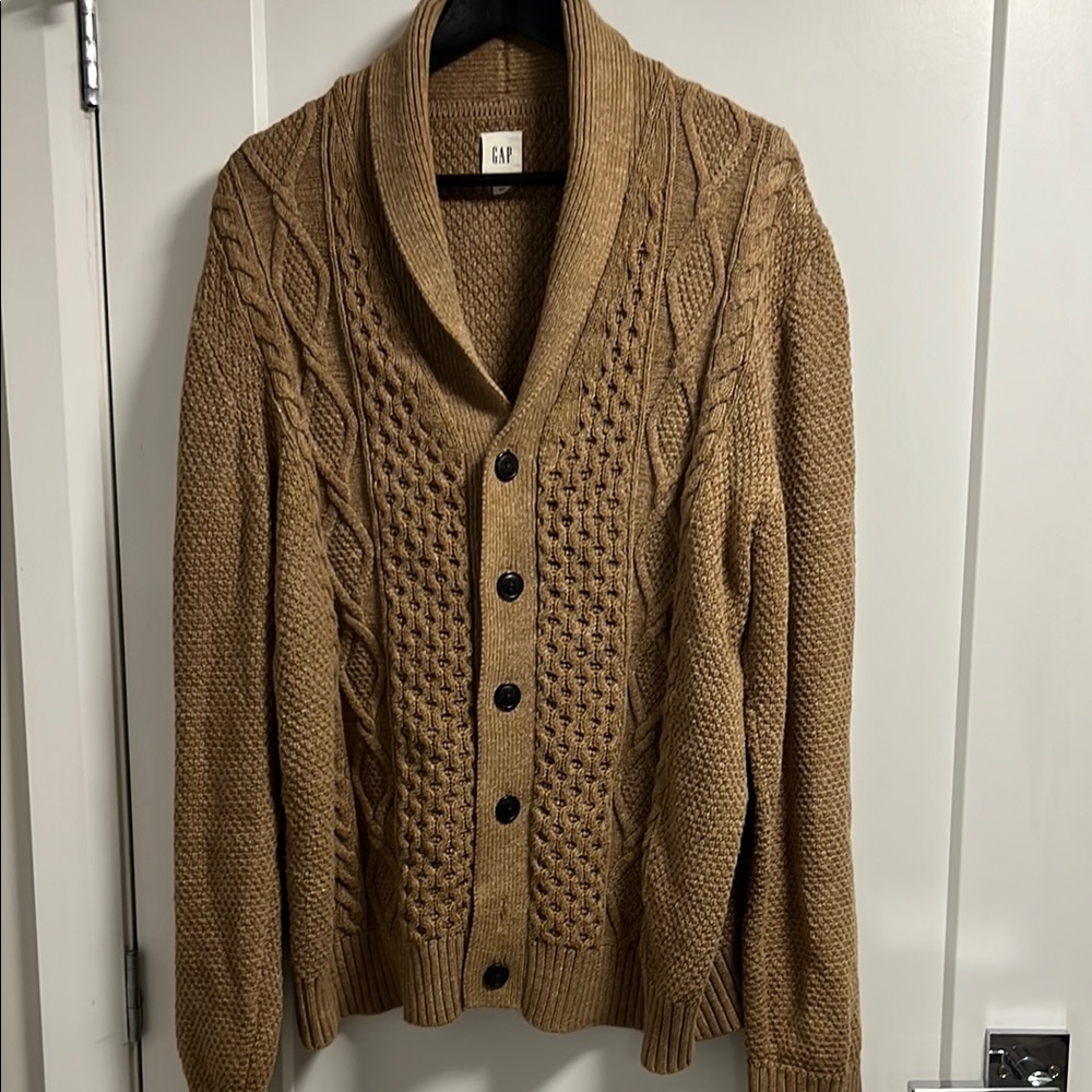 GAP Men's Brown Shawl Collar Sweater